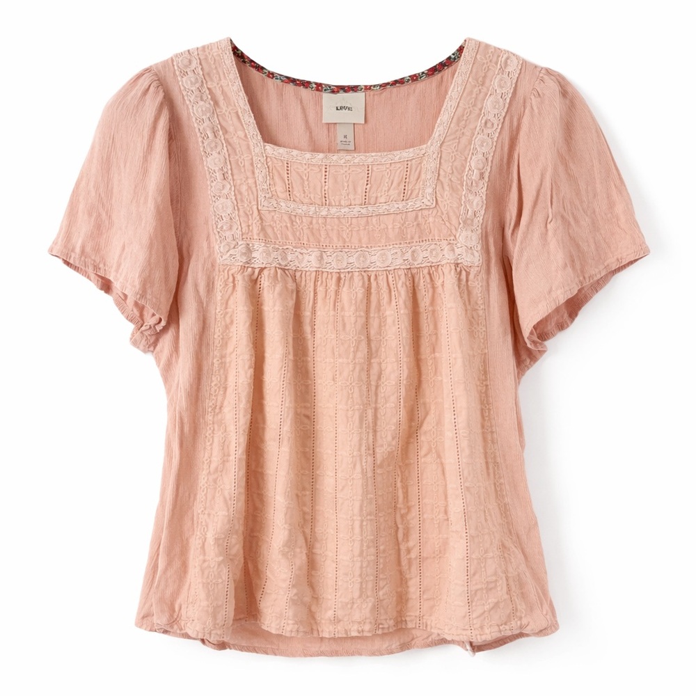 Knox Rose Blush Lace Detail Blouse